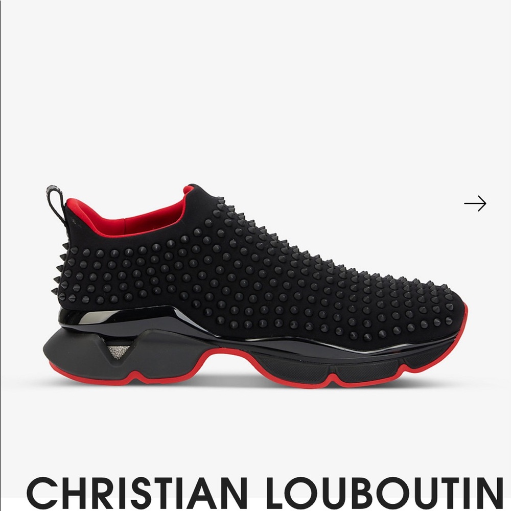 Christian Louboutin Mens Black Spike Sock